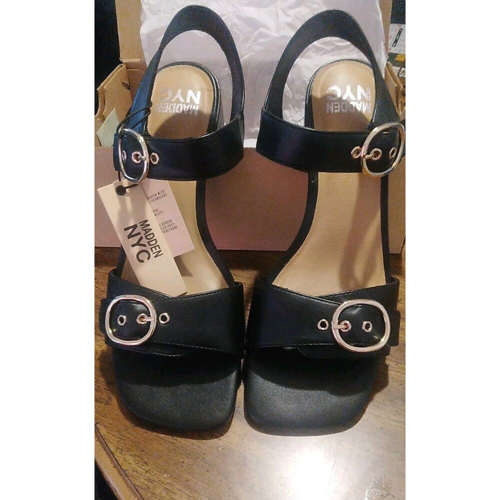 Madden NYC Women's Size 9 1/2 Adelade Block Heel Buckle Sandals